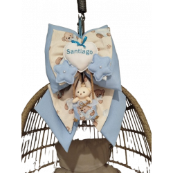 Fiocco Nascita Orsetto Azzurro