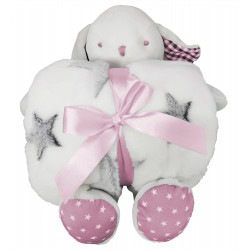 Peluche avec couverture rose