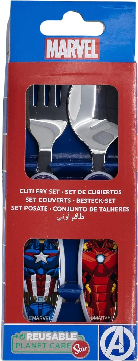 Set 2 posate in Acciaio di Avengers