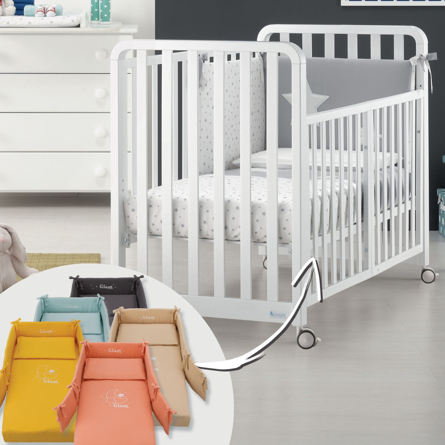 Lits bébé Azzurra Design Glam White - Glammy