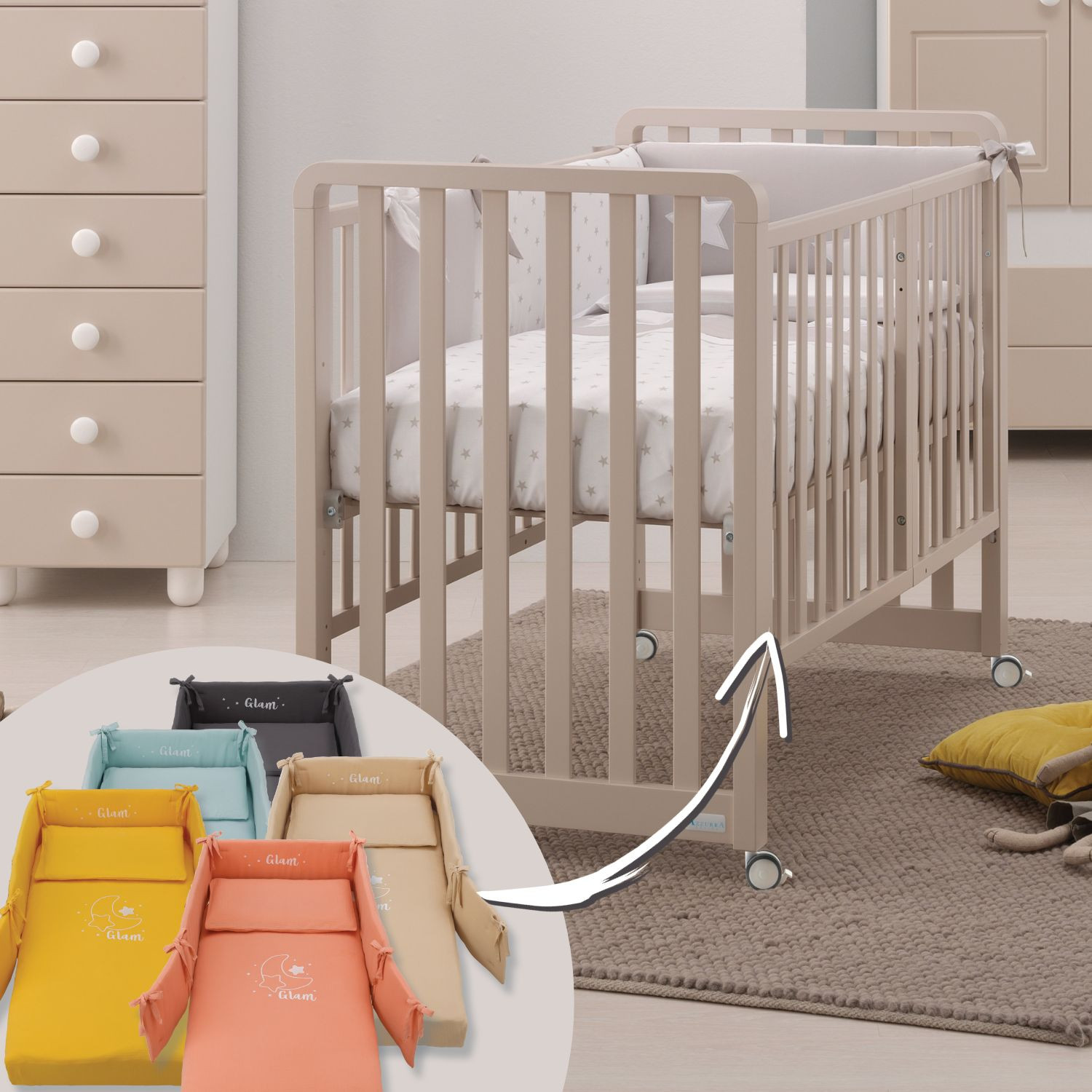 Lits bébé Azzurra Design Glam Avana - Glammy
