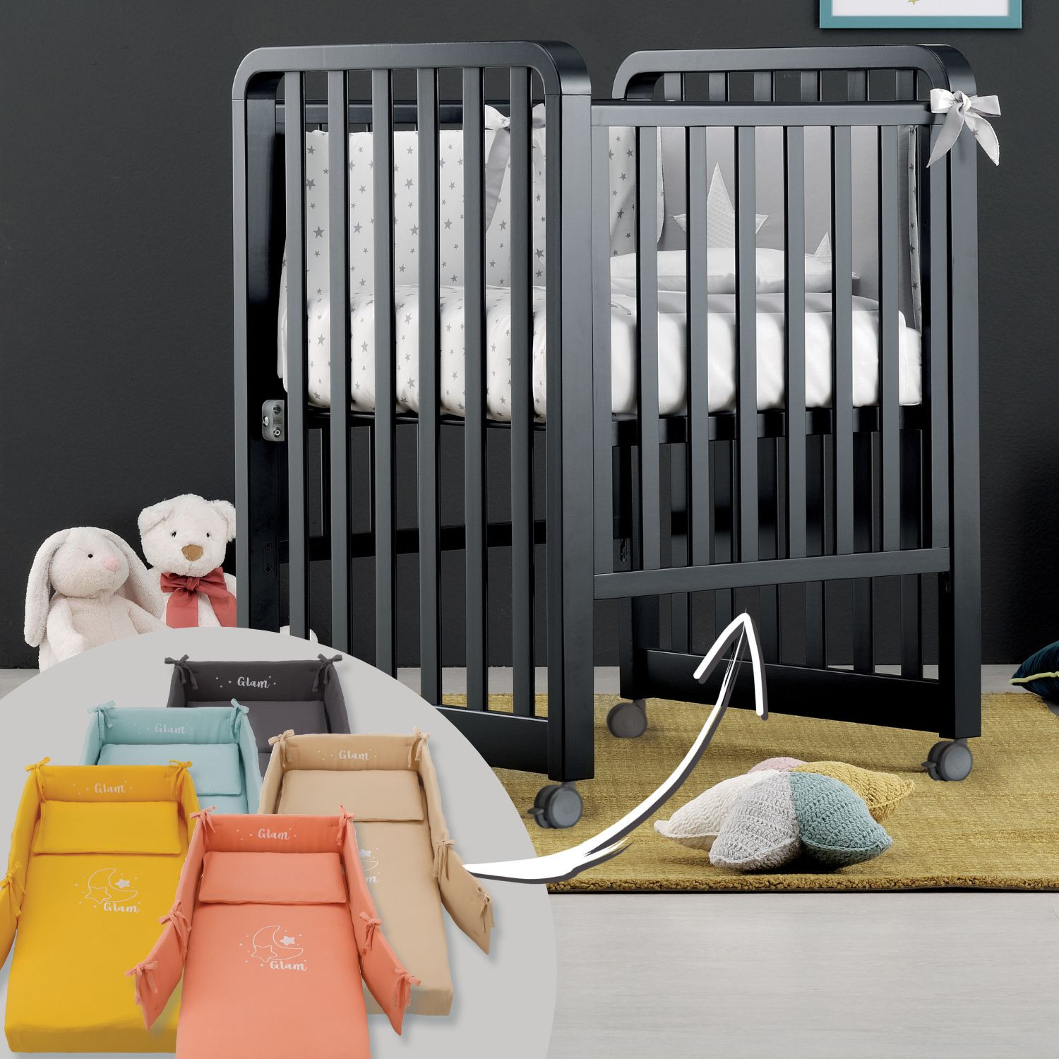 Cunas para Niños Azzurra Design Glam Lava - Glammy