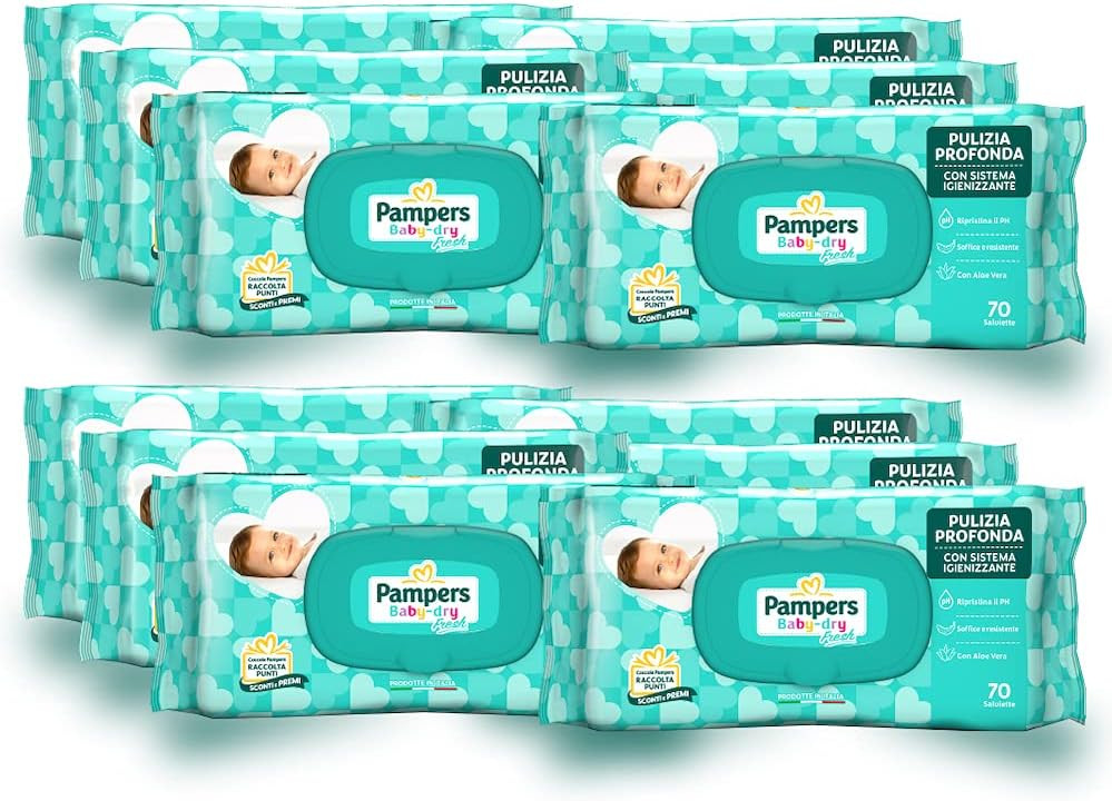 Salviettine Pampers Baby Fresh - Confezione Da 70 Salviette Per Igiene Delicata Neonati - Foto 11