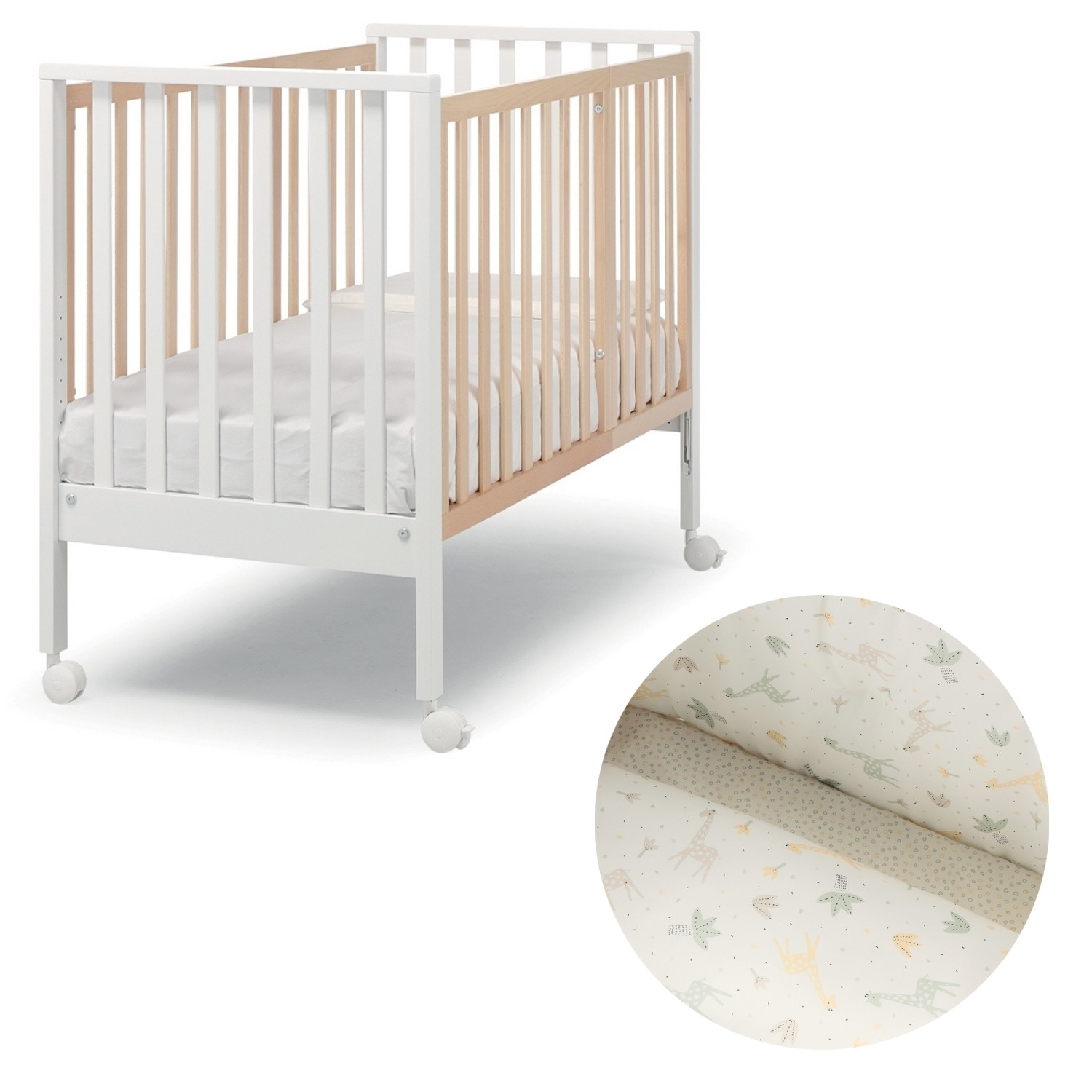 Lit Complet Erbesi Evolution - Blanc Naturel - Girafe