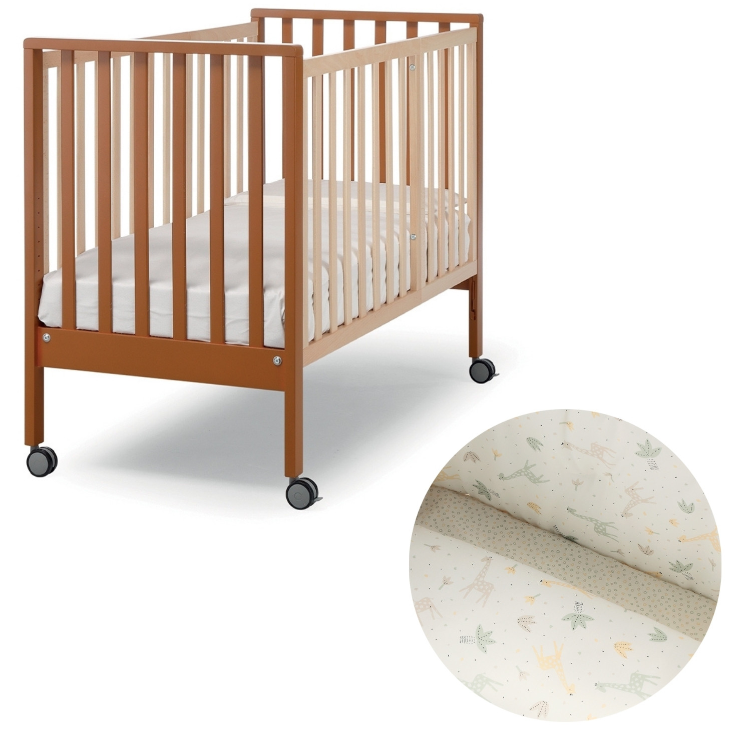 Erbesi Evolution Komplettes Kinderbett – Erde – Giraffe