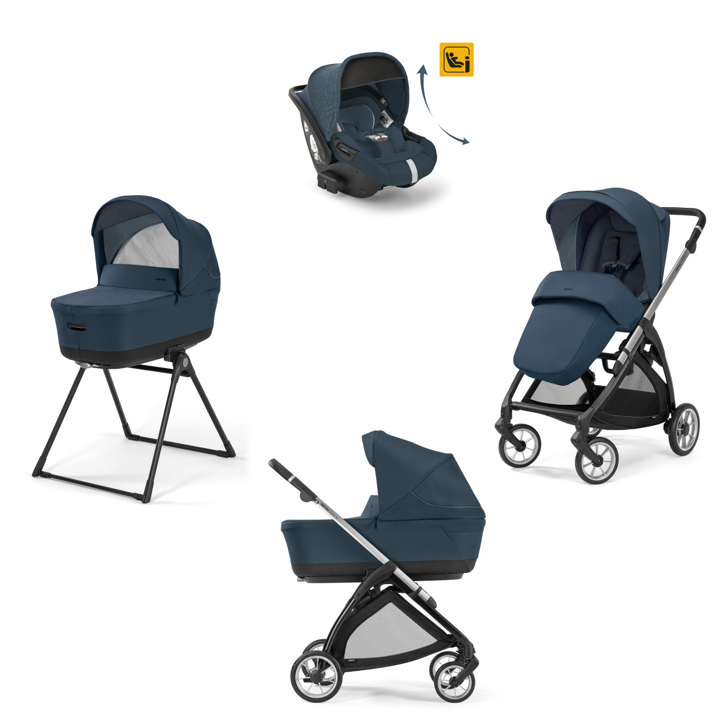 Trio Electa Inglesina con Seggiolino Auto Darwin Infant Recline - Hudson Blue