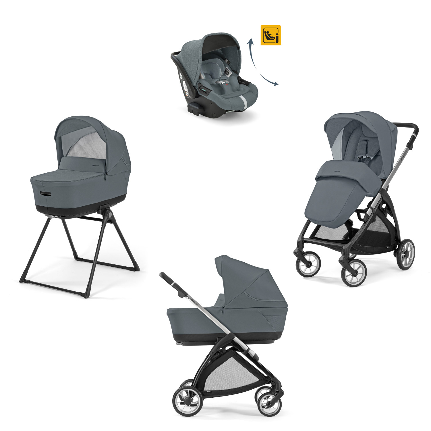 Trio Electa Inglesina con Seggiolino Auto Darwin Infant Recline - Union Grey