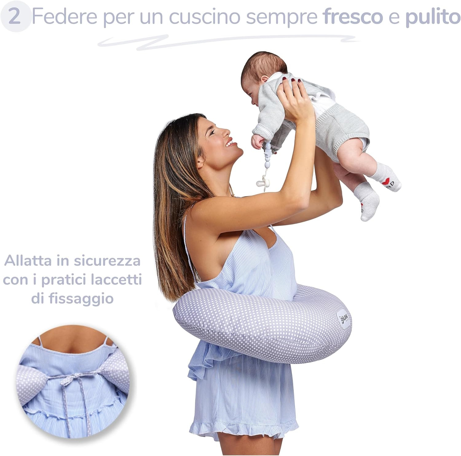 Cuscino Allattamento MiniMemo Completo di 2 Federe