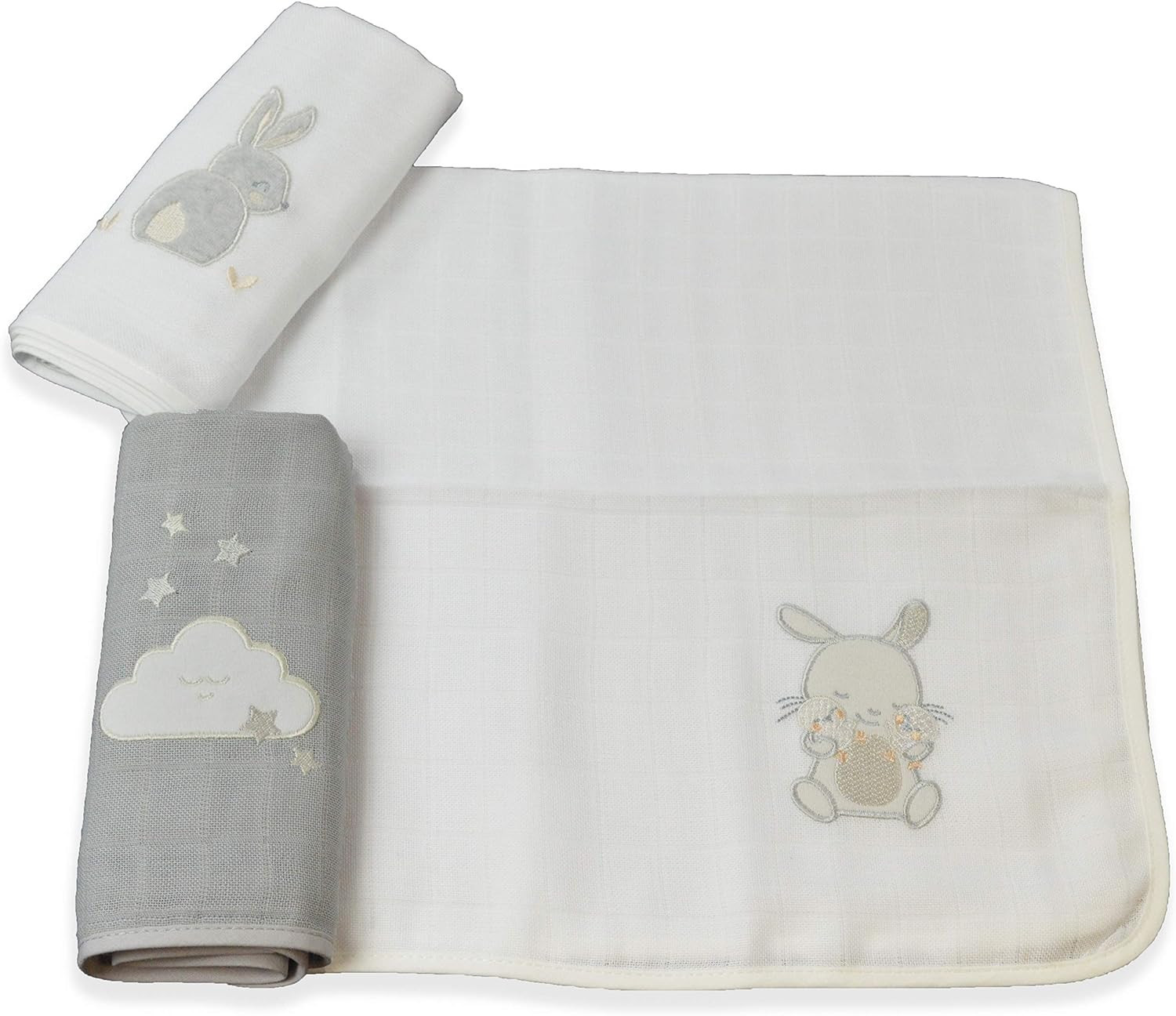 Set di 3 Mussole Ricamate ItalBaby