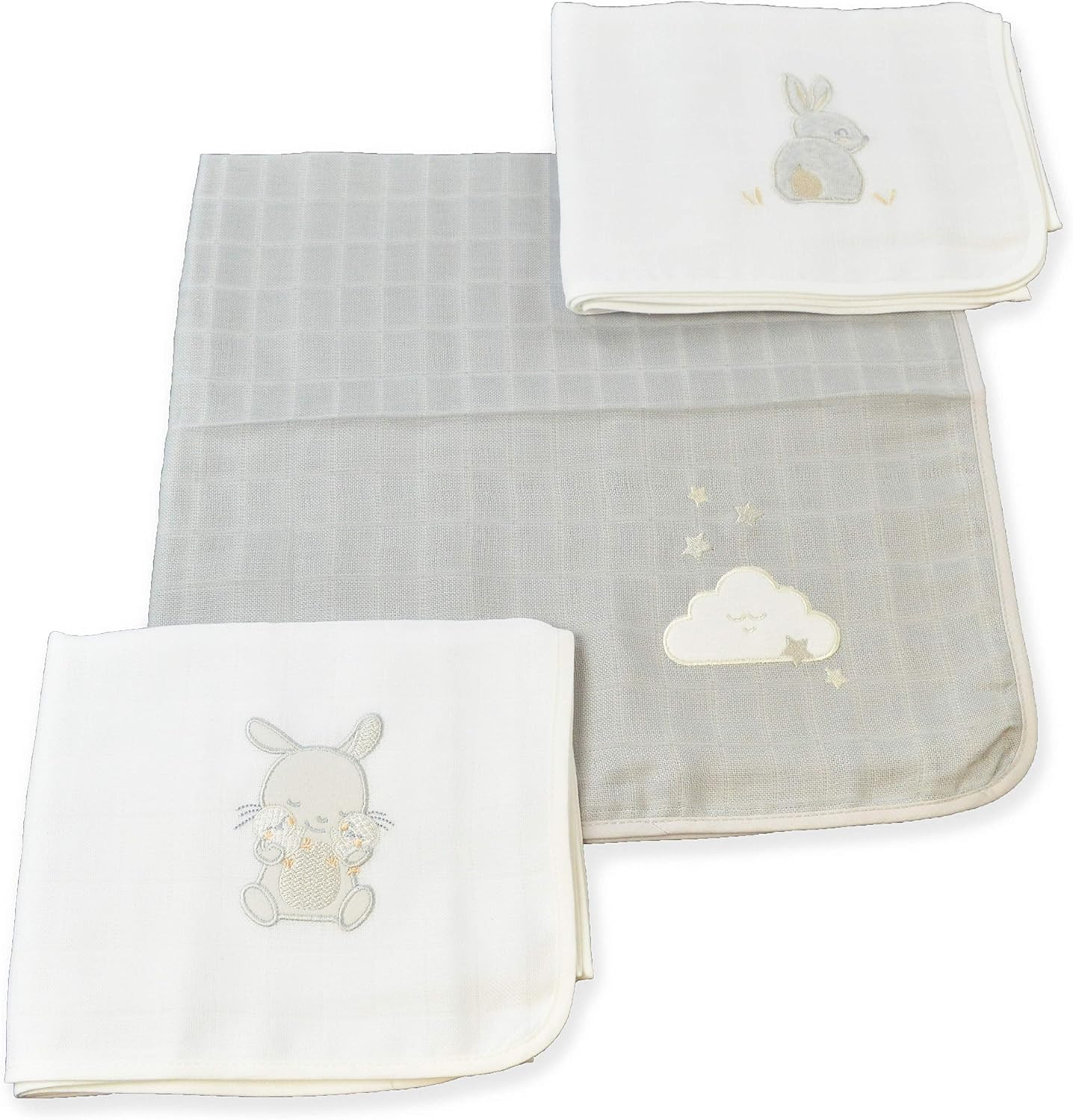 Set di 3 Mussole Ricamate ItalBaby