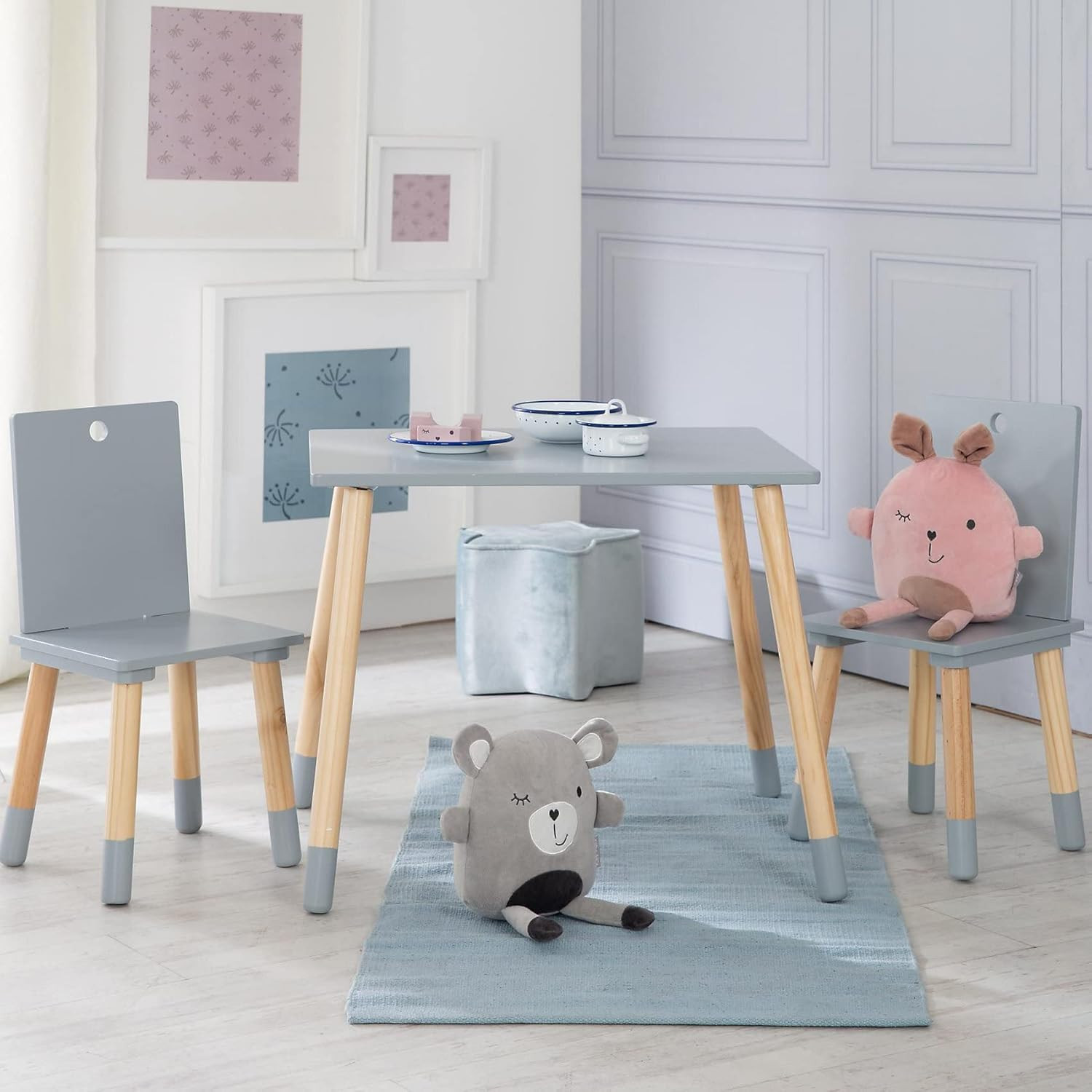 Roba - Set Tavolo e Sedie per Bambini Grigio