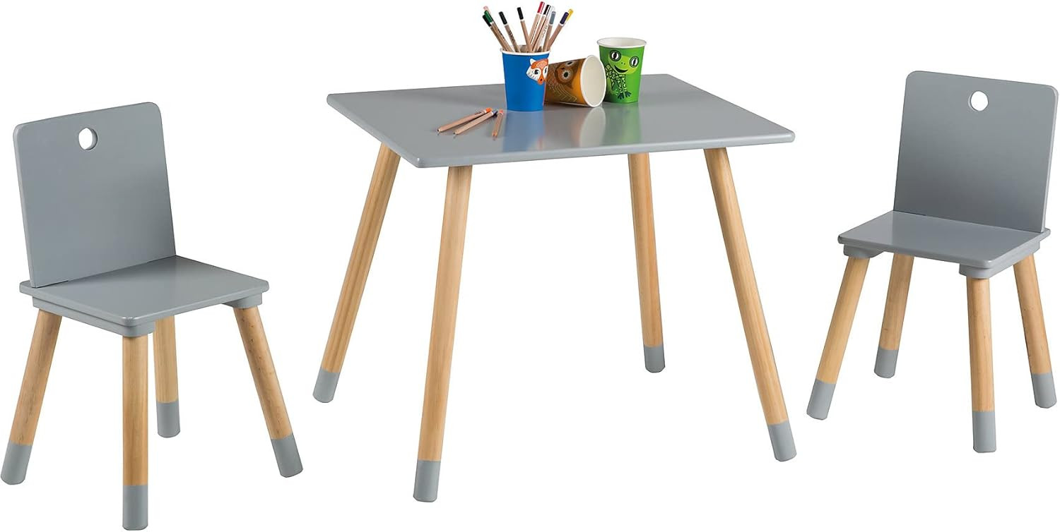Roba - Set Tavolo e Sedie per Bambini Grigio