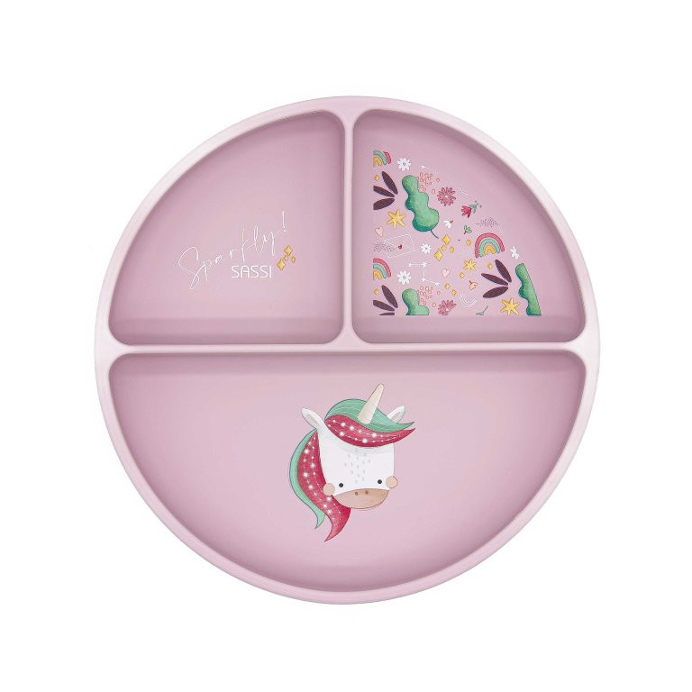 Piatto con ventosa In Silicone Unicorno Sparkly
