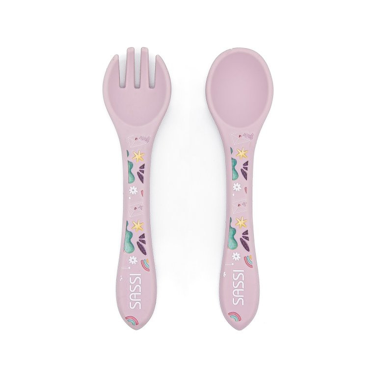 Posate in silicone Unicorno Sparkly