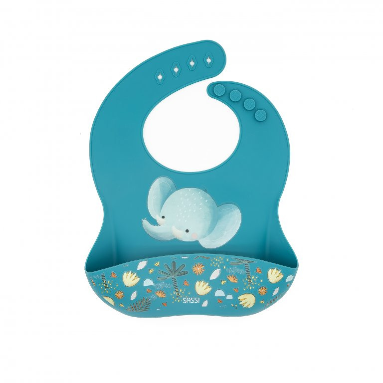 Bavaglino Con Tasca in Silicone Elefante Chewy