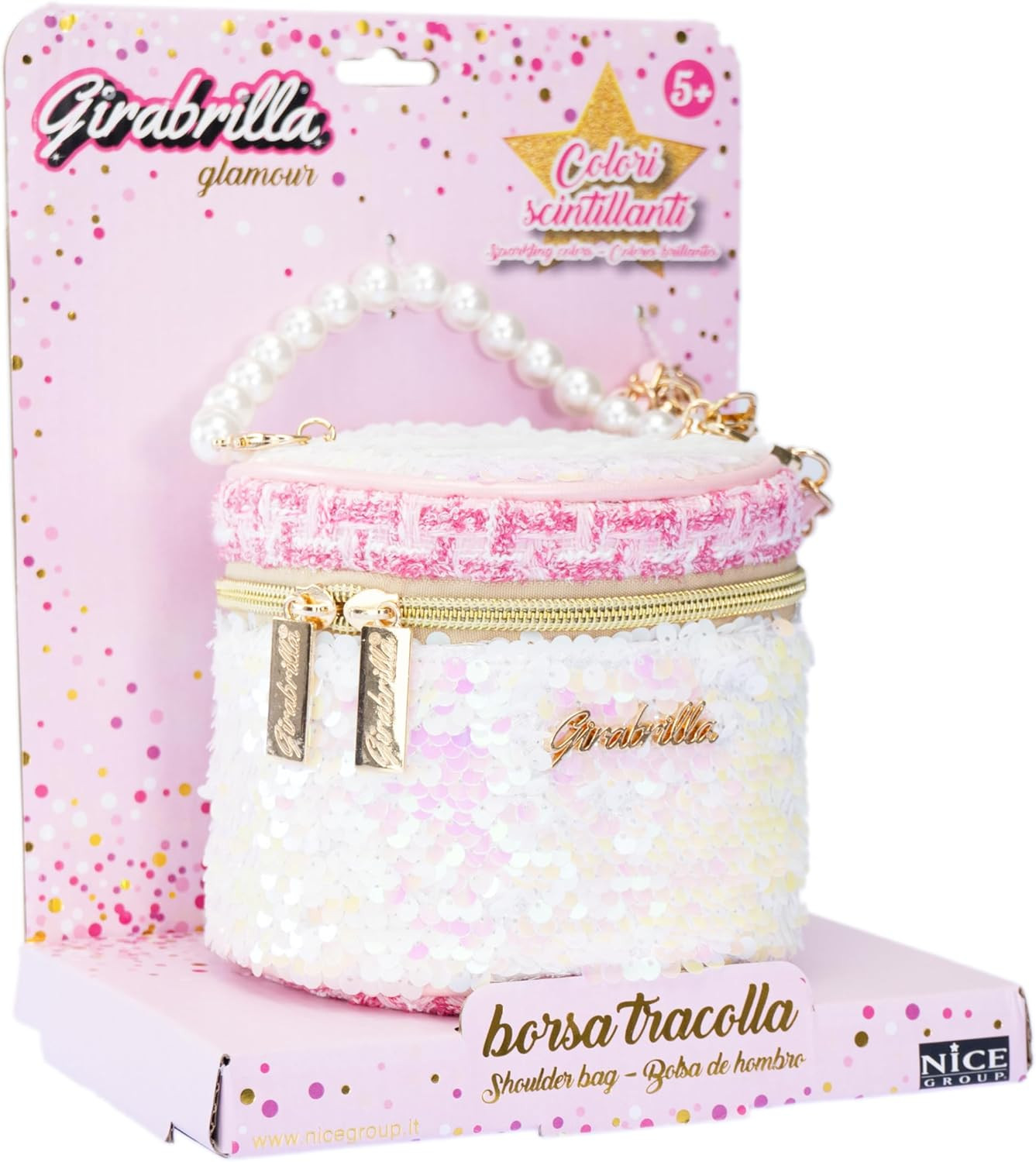 Girabrilla Fashion Bag Borsetta con Paillettes