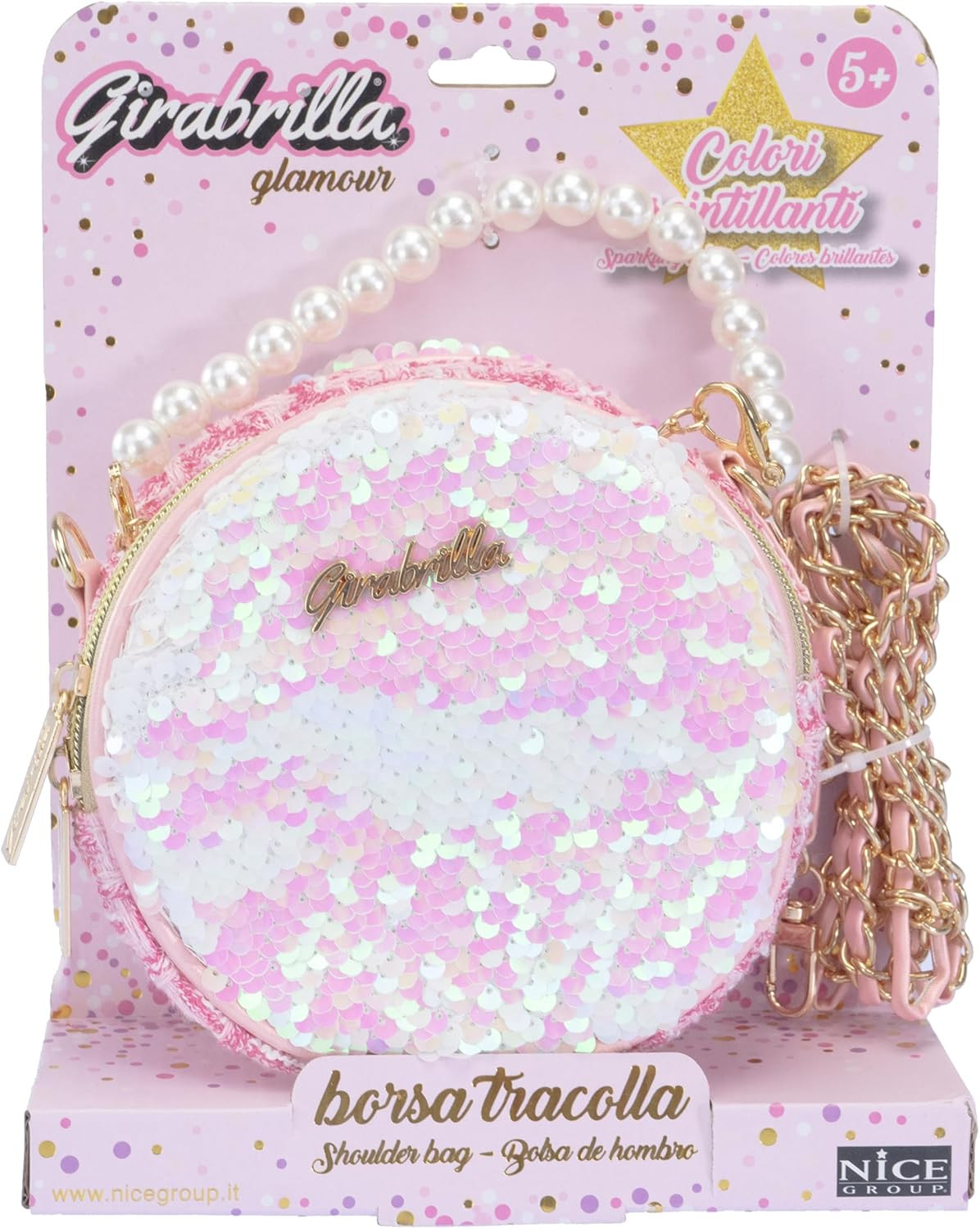 Girabrilla Fashion Bag Borsetta con Paillettes