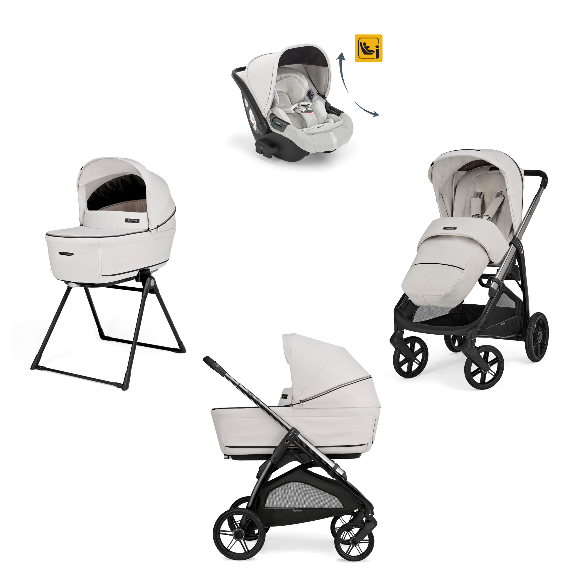 Trio Inglesina Aptica Opal Ivory - Darwin Infant Recline