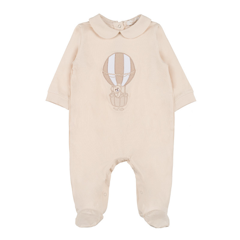 Barboteuse beige avec col 03 mois