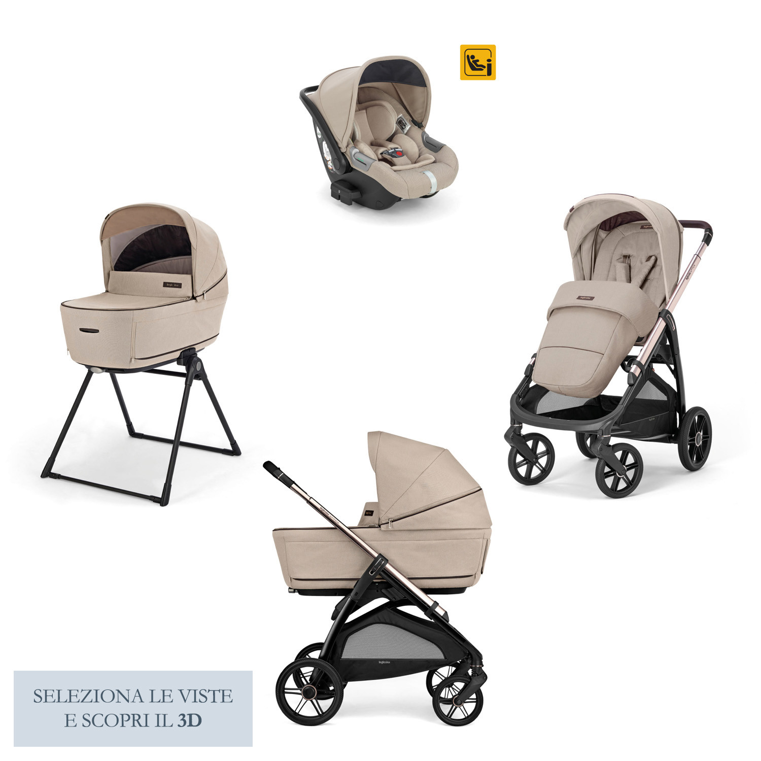 Trio Inglesina Aptica Pashmina Beige - Darwin Infant Recline