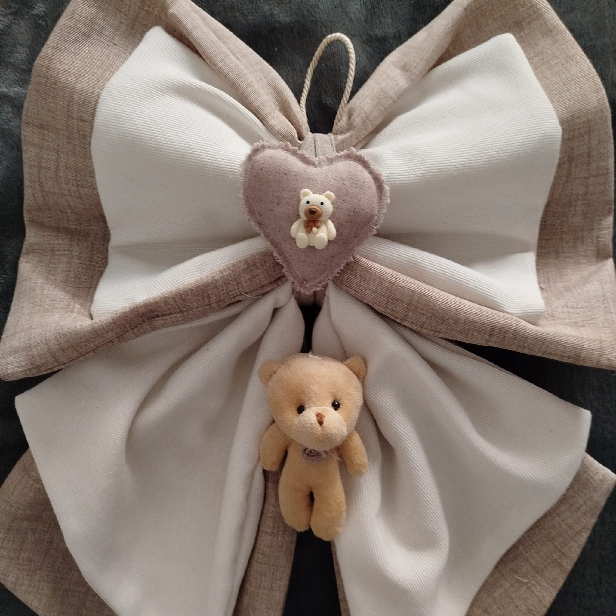 Fiocchi Nascita Artigianali Orso Beige