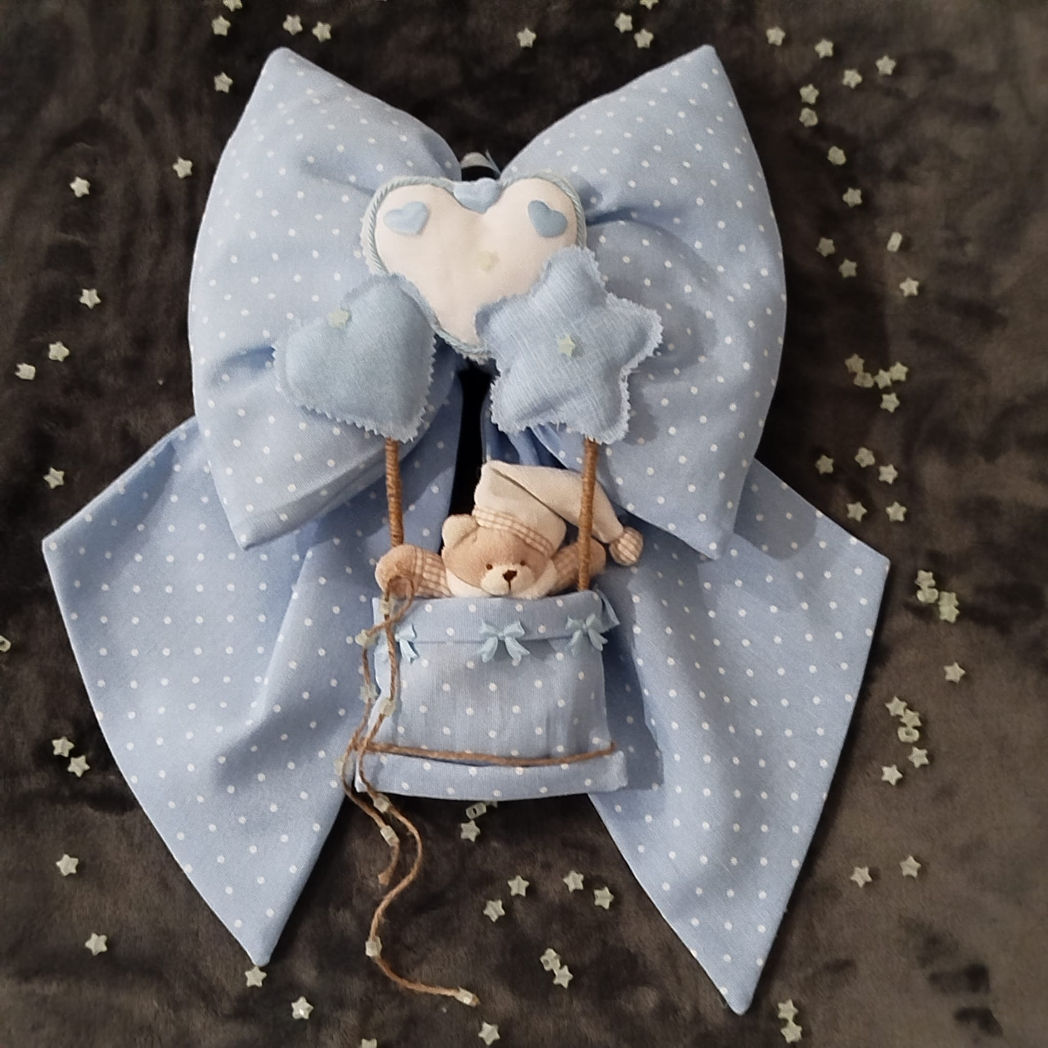 Fiocchi Nascita Artigianali TTeddy Azzurro