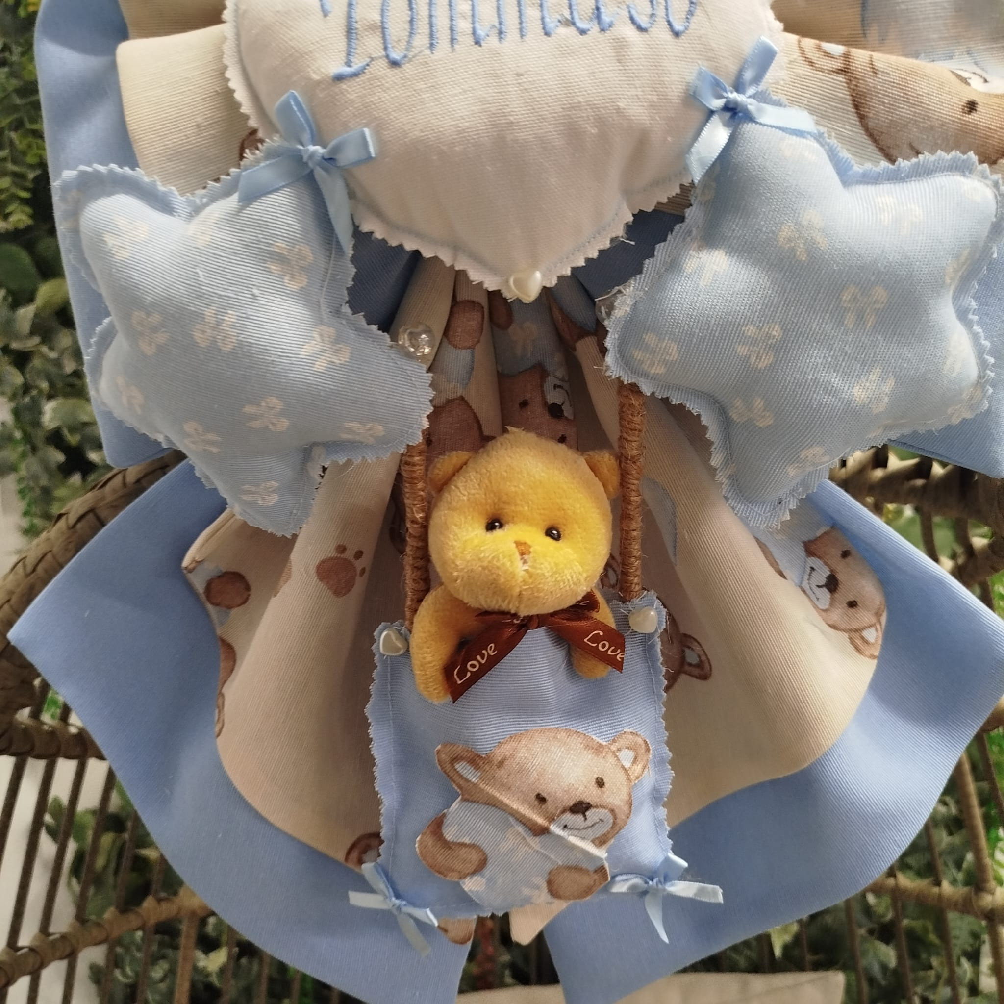 Fiocchi Nascita Artigianali Personalizzato Azzurro