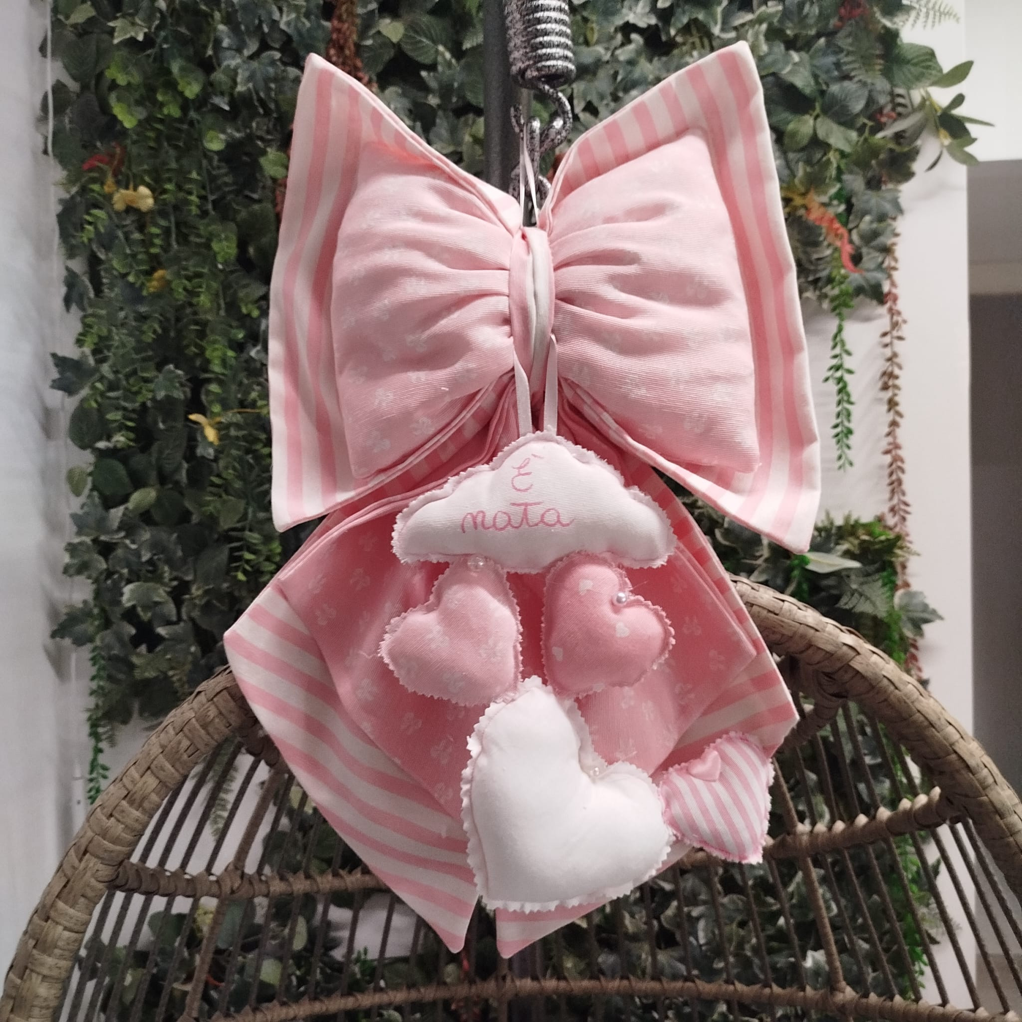 Fiocchi Nascita Artigianali Rosa è Nata