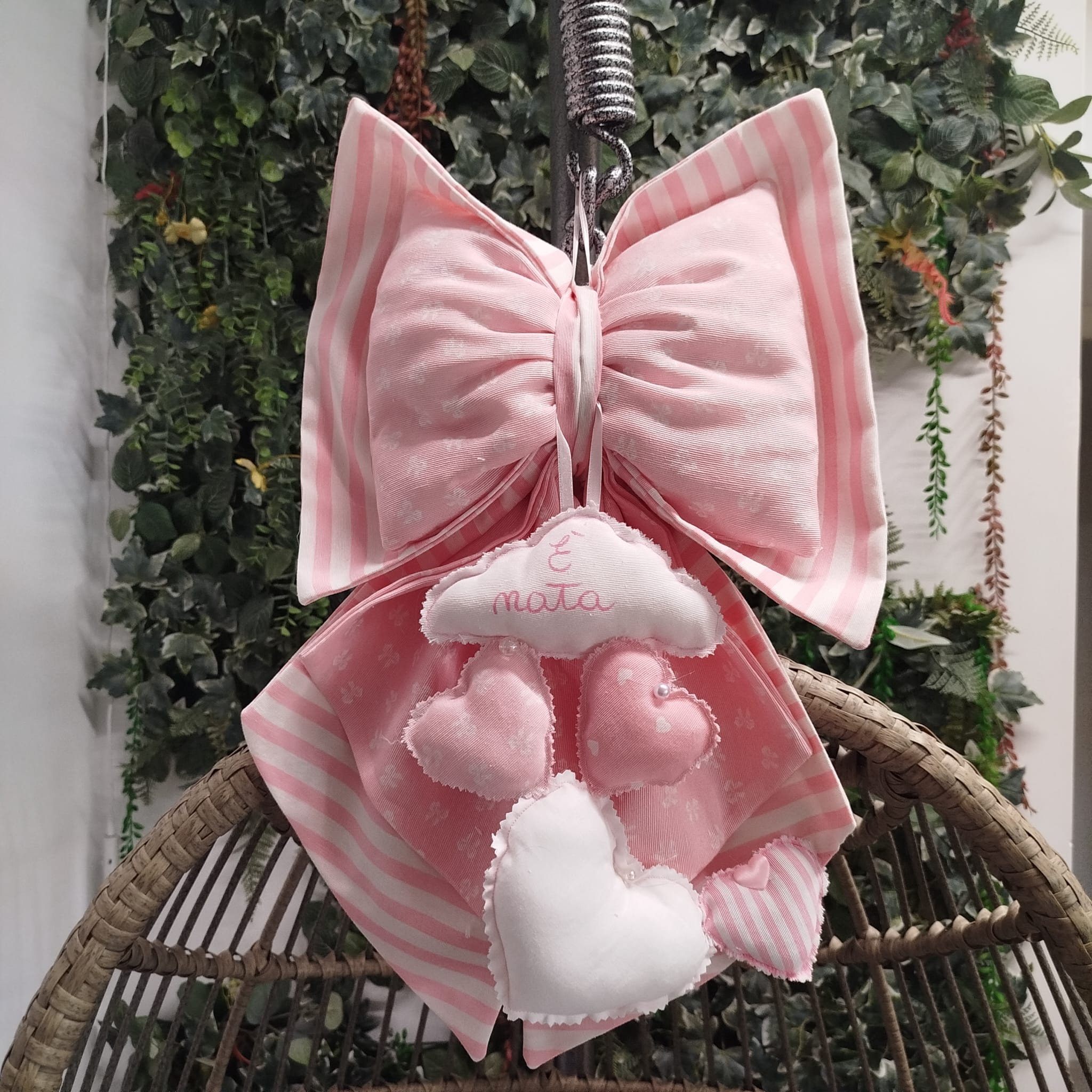 Fiocchi Nascita Artigianali Rosa è Nata