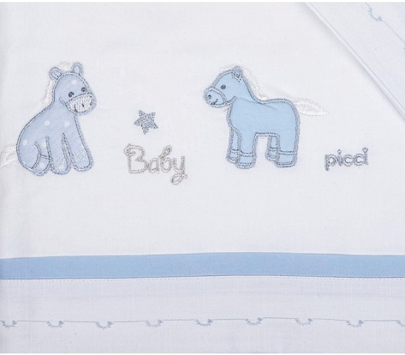 Lenzuola Lettino Picci Milky Azzurro