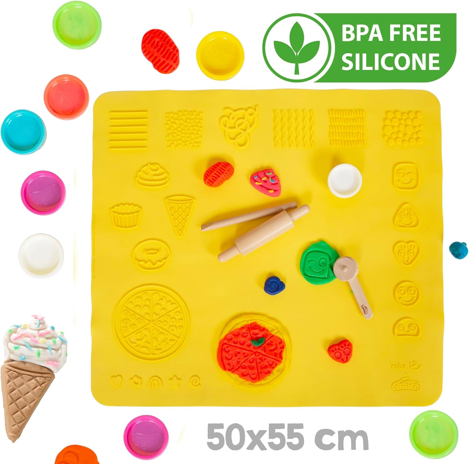 Play-Doh Set - 3D-Kreativmatte mit 12 Dosen
