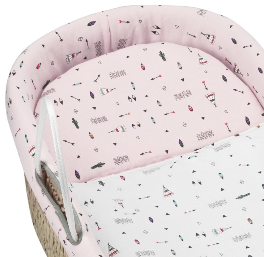 Weiden-Babykorb - Rosa