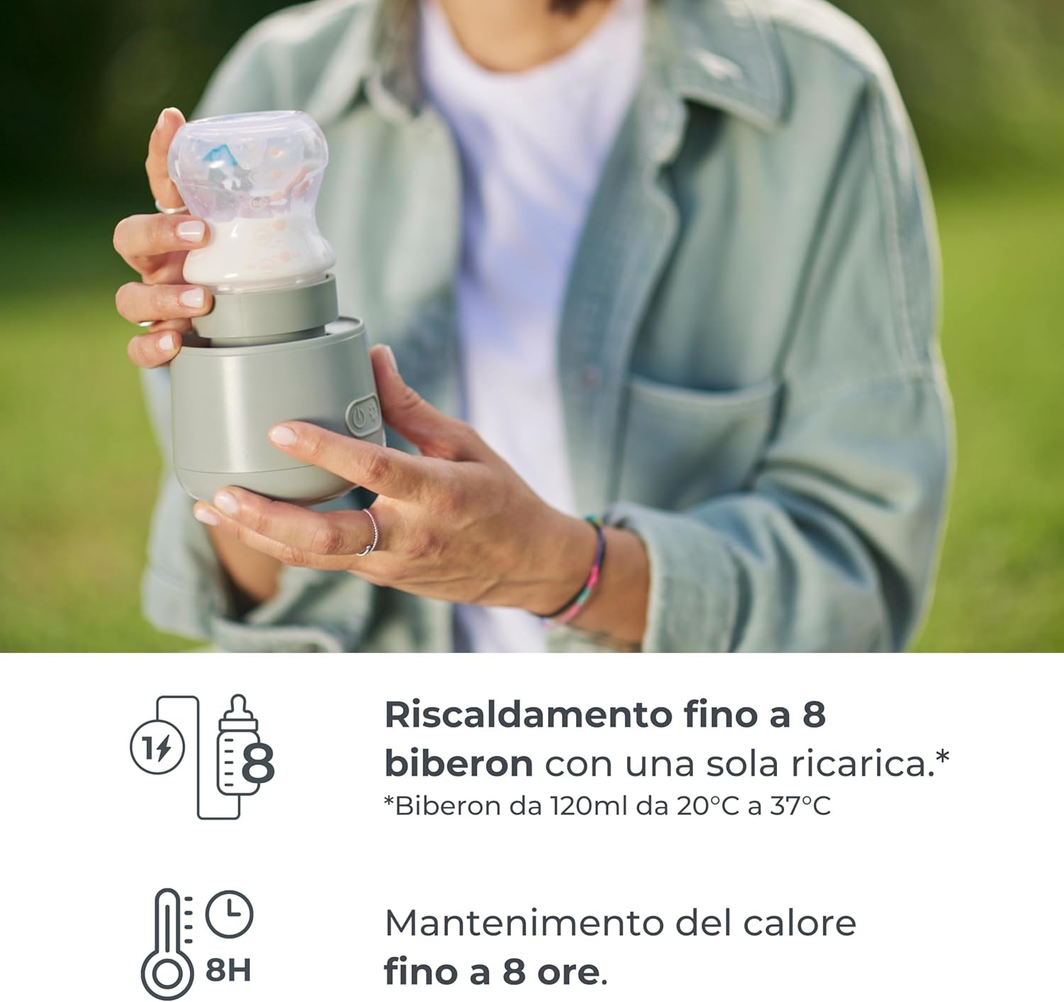 Scaldabiberon Portatile Senza Fili 500ml - Riscaldamento Rapido, Sterilizzazione, Batteria 10400 MAh