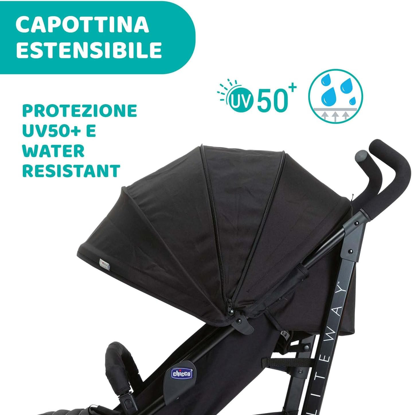 Chicco Liteway 4 Jet Black Kinderwagenverdeck