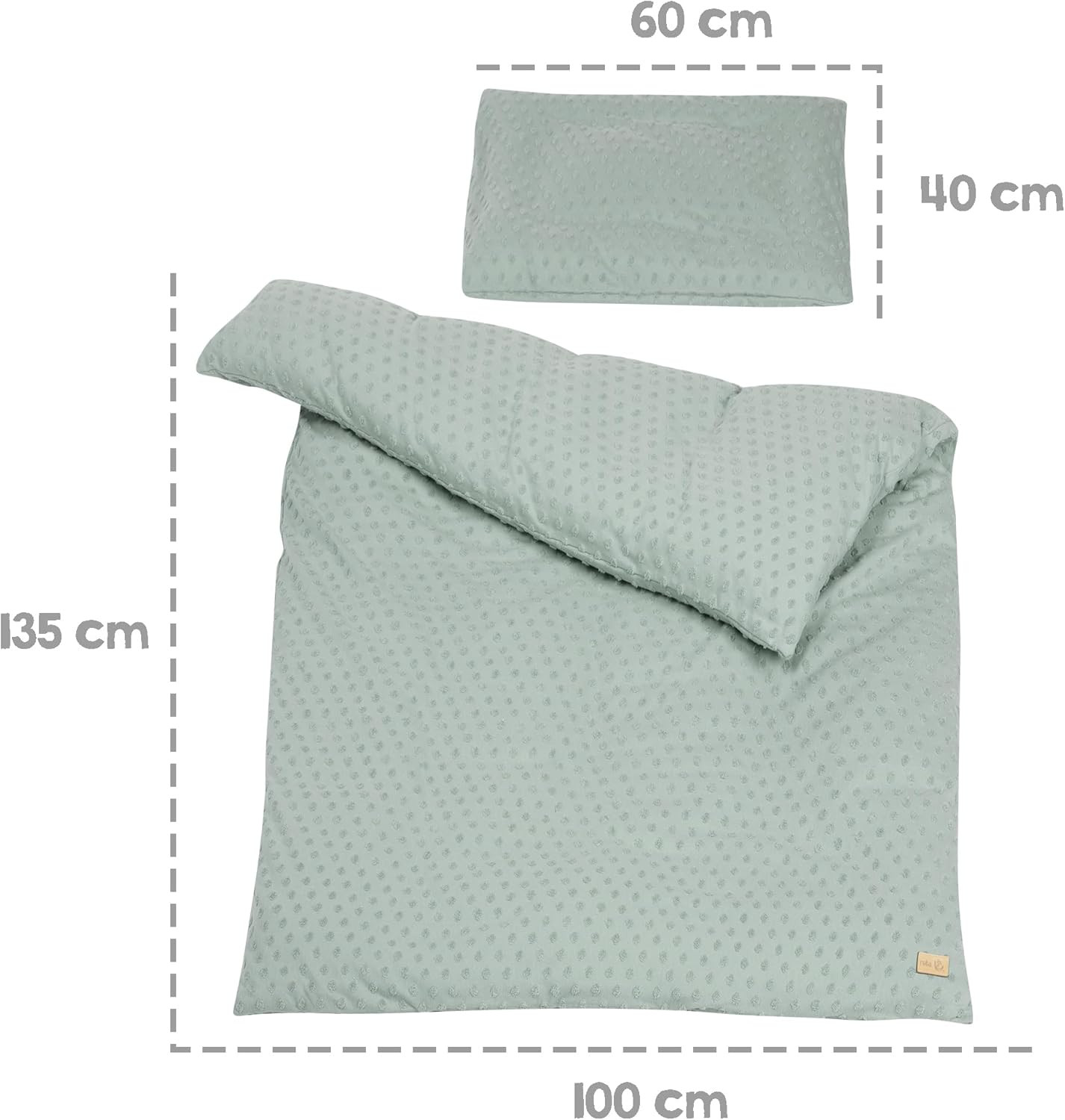 Parure de lit bébé en coton biologique vert