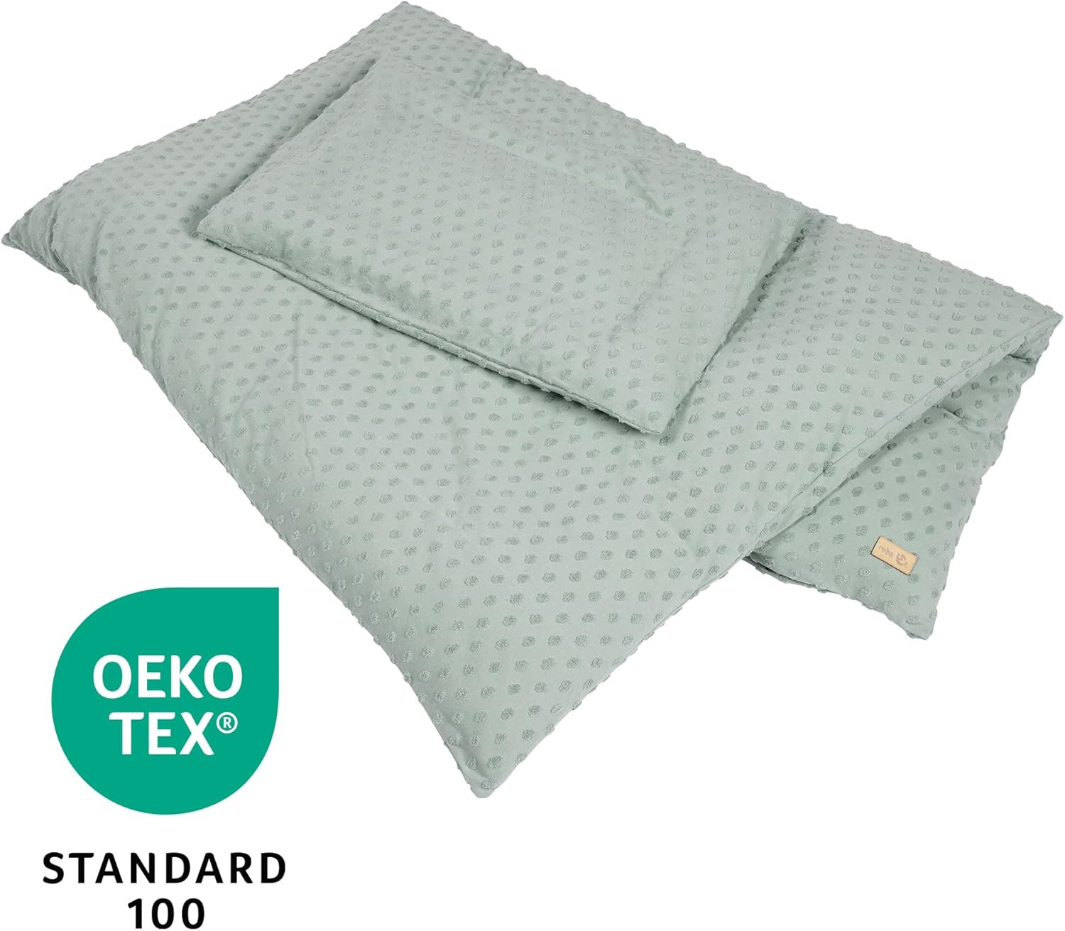 Parure de lit bébé en coton biologique vert