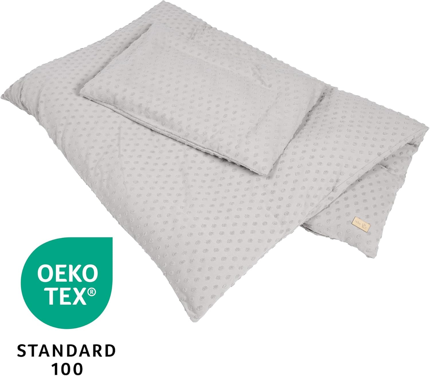 Parure de lit bébé en coton bio gris