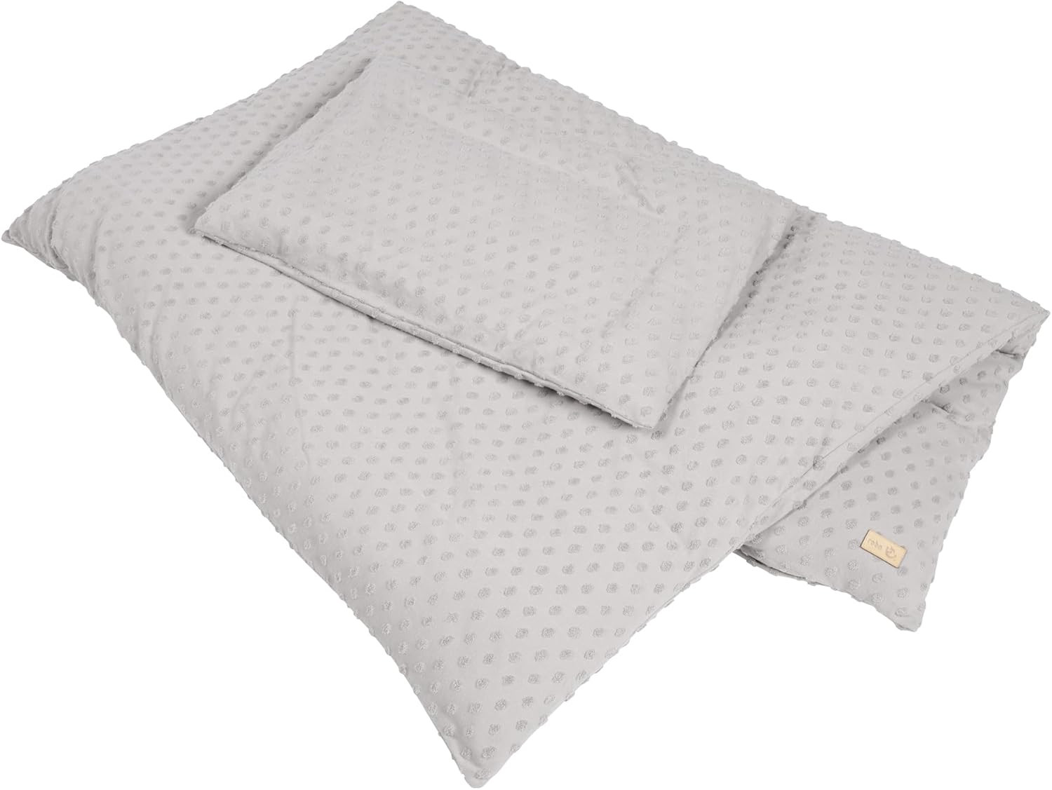 Parure de lit bébé en coton bio gris
