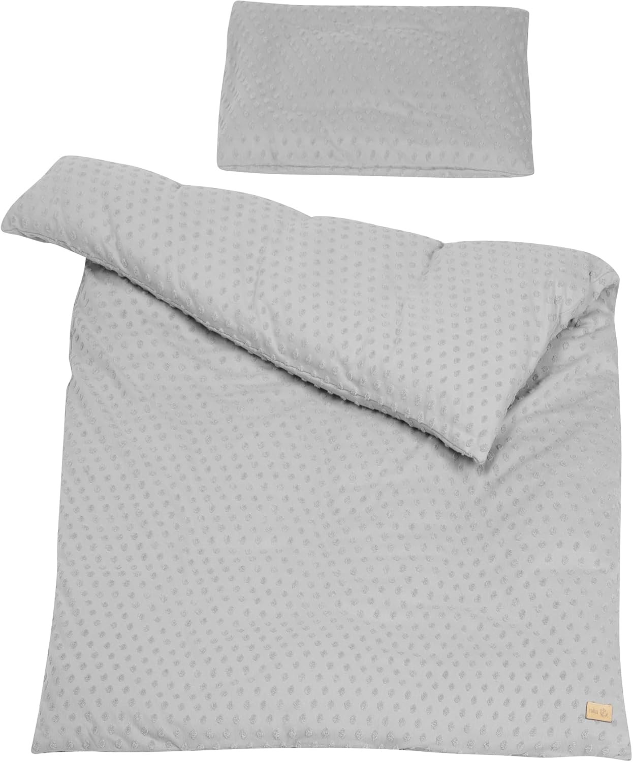 Parure de lit bébé en coton bio gris