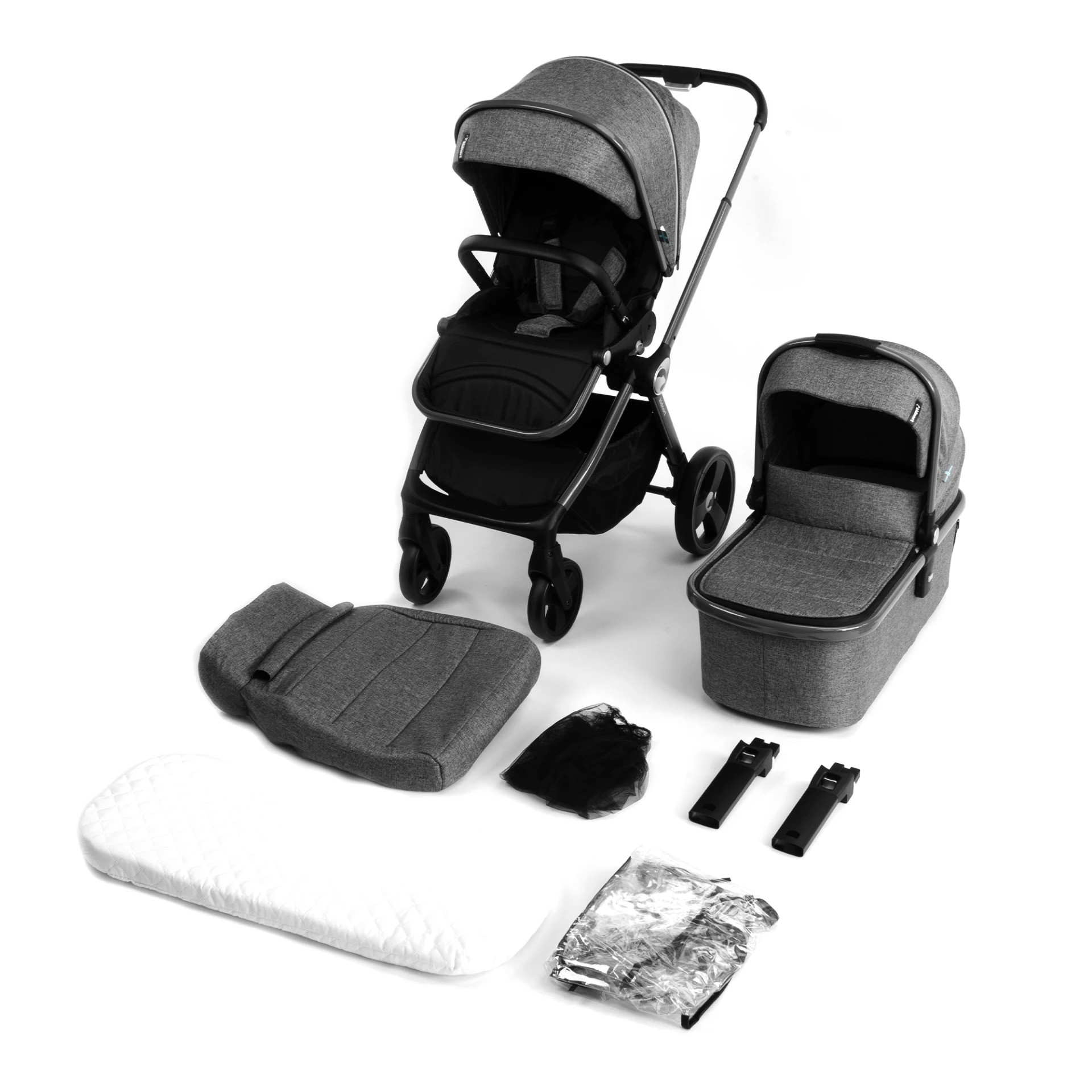 Poussette 2 en 1 Isbjörn - Poussette et nacelle réversibles Grey