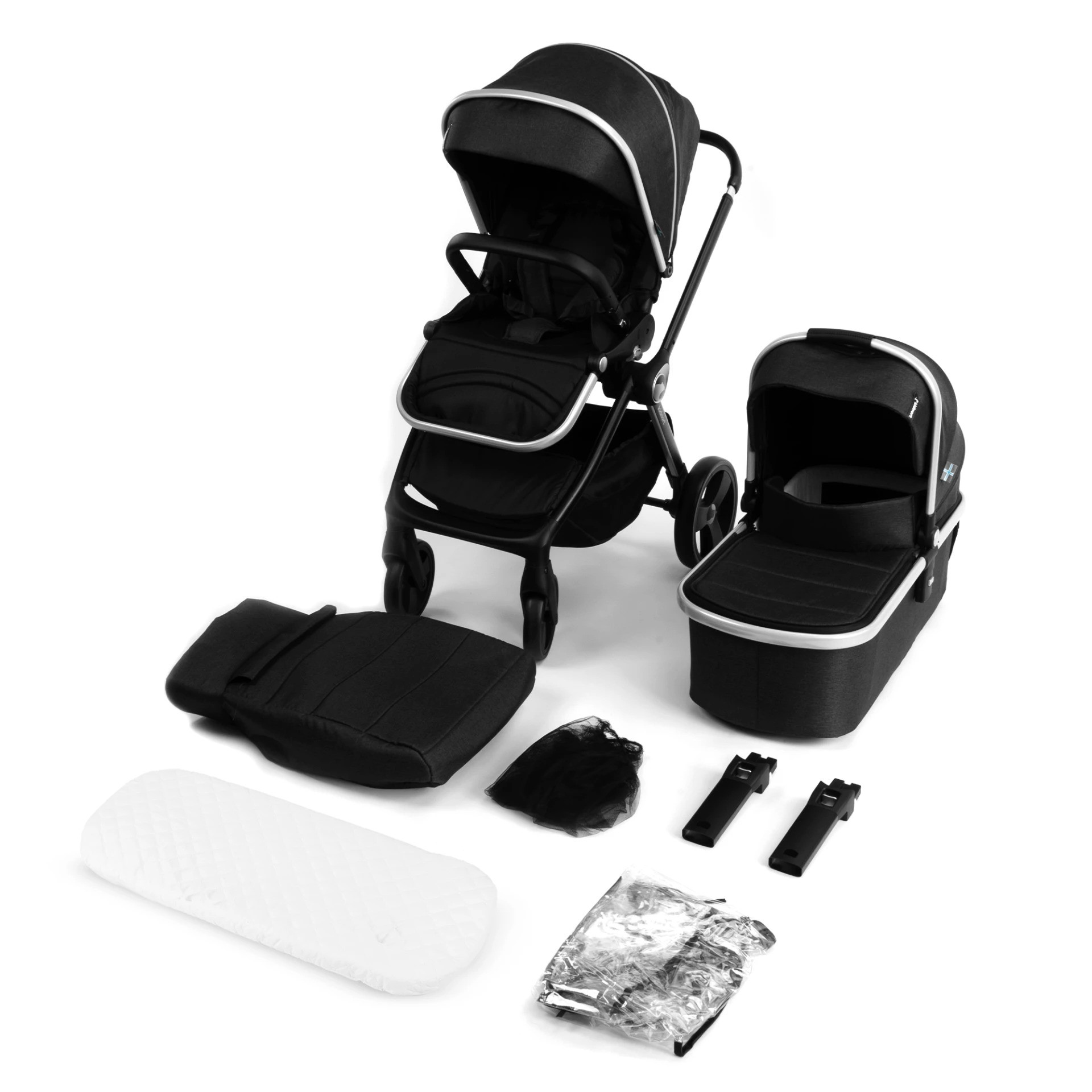 Poussette 2 en 1 Isbjörn - Poussette et nacelle réversibles Black
