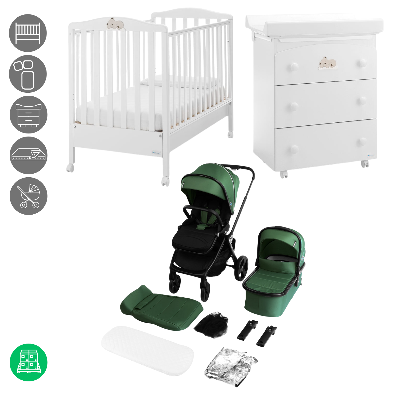 Chambre Web complète avec poussette 2 en 1 Isbjiorn
