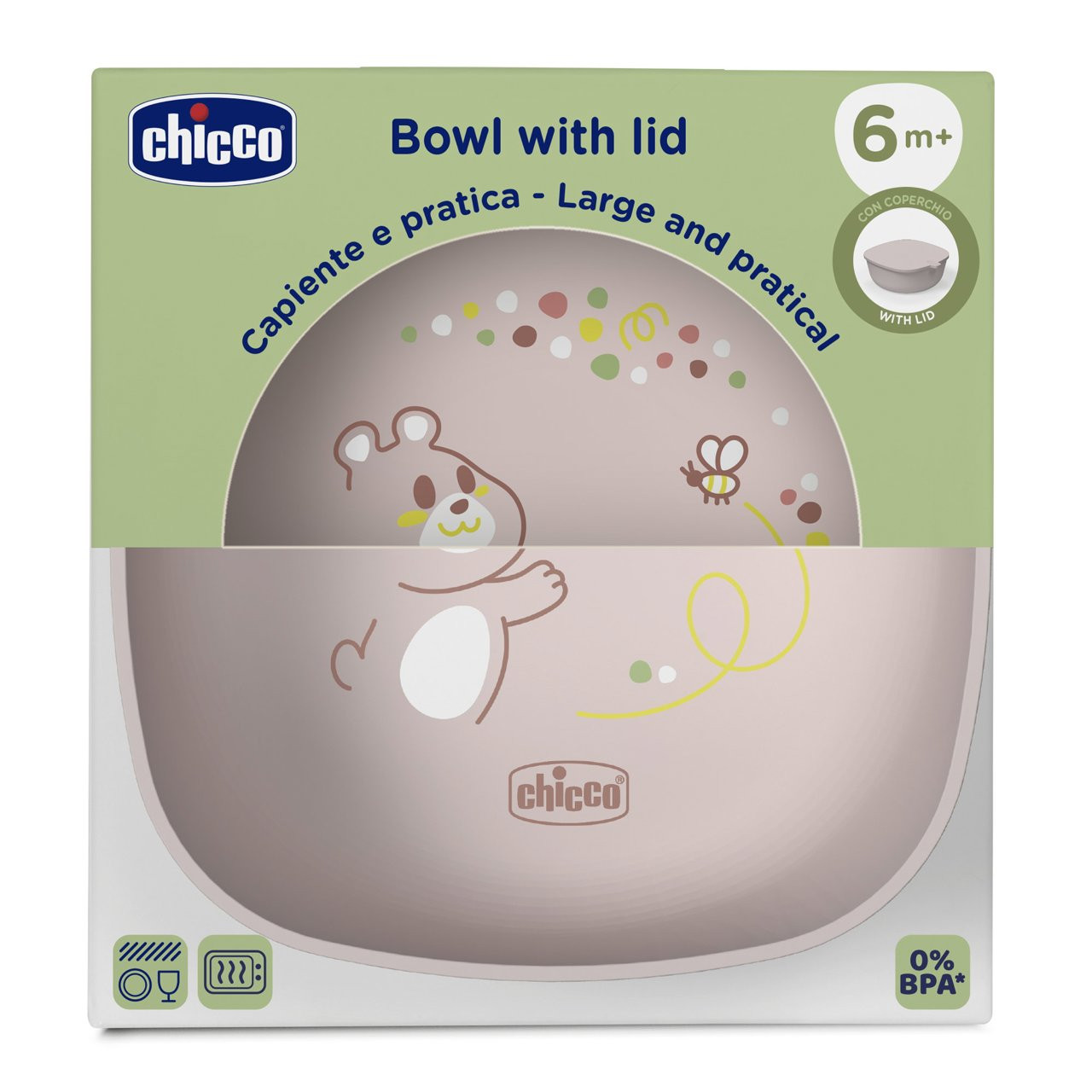 Chicco Rosa Schüssel mit Deckel 6m+