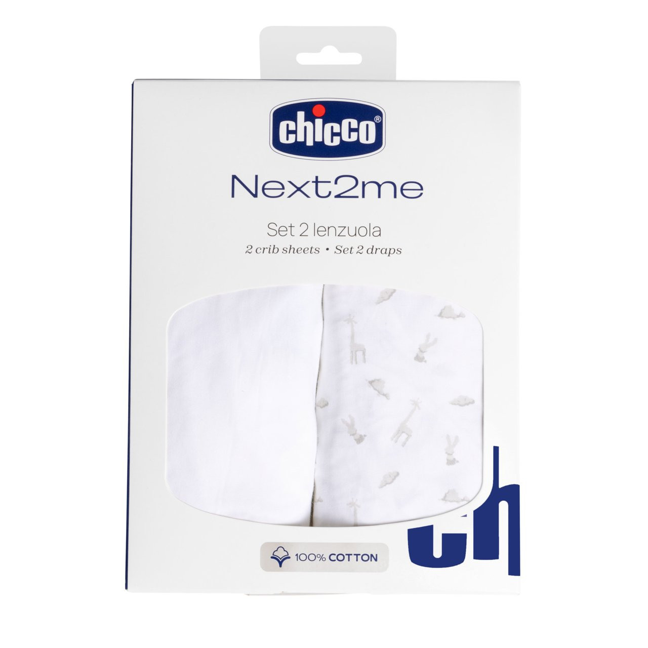 Chicco Baumwoll-Bettlaken-Set für Next2Me - 2-teilig