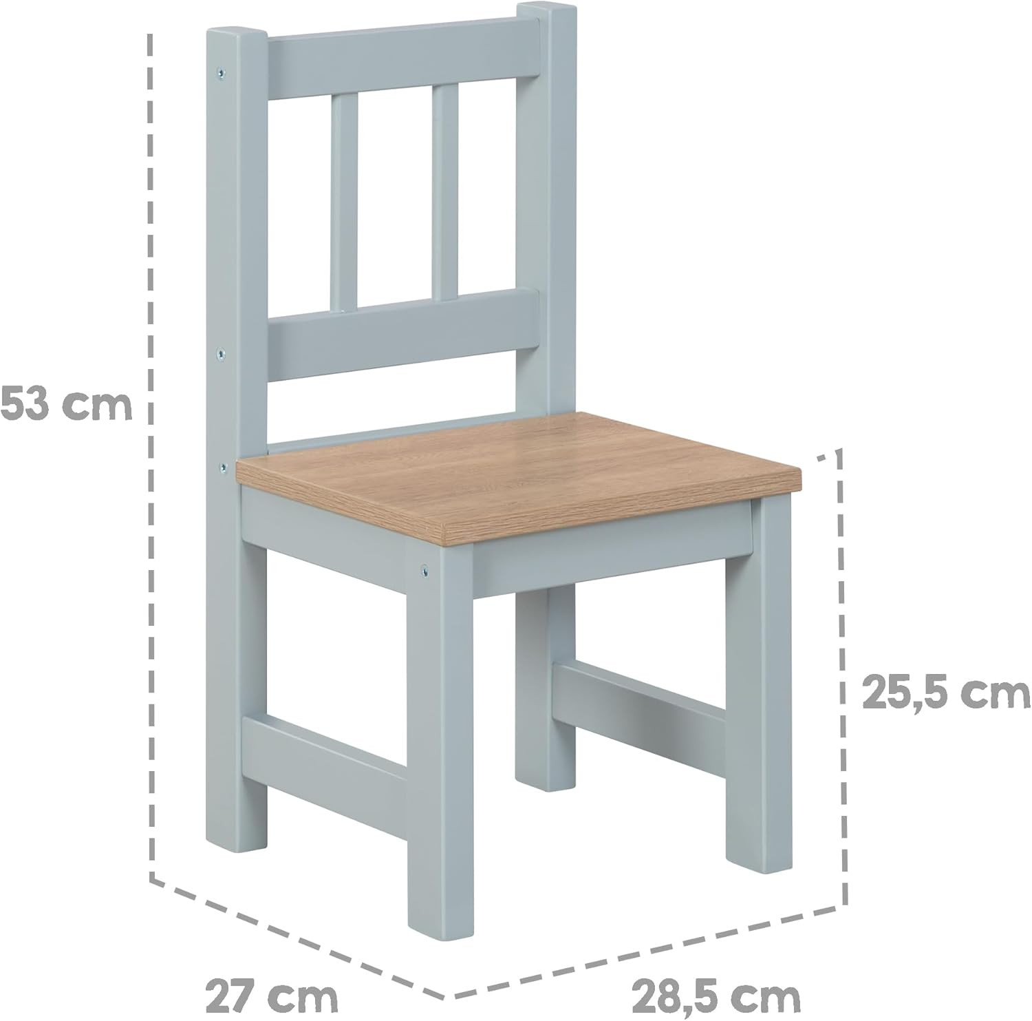 Ensemble table et 2 chaises Woody Grey