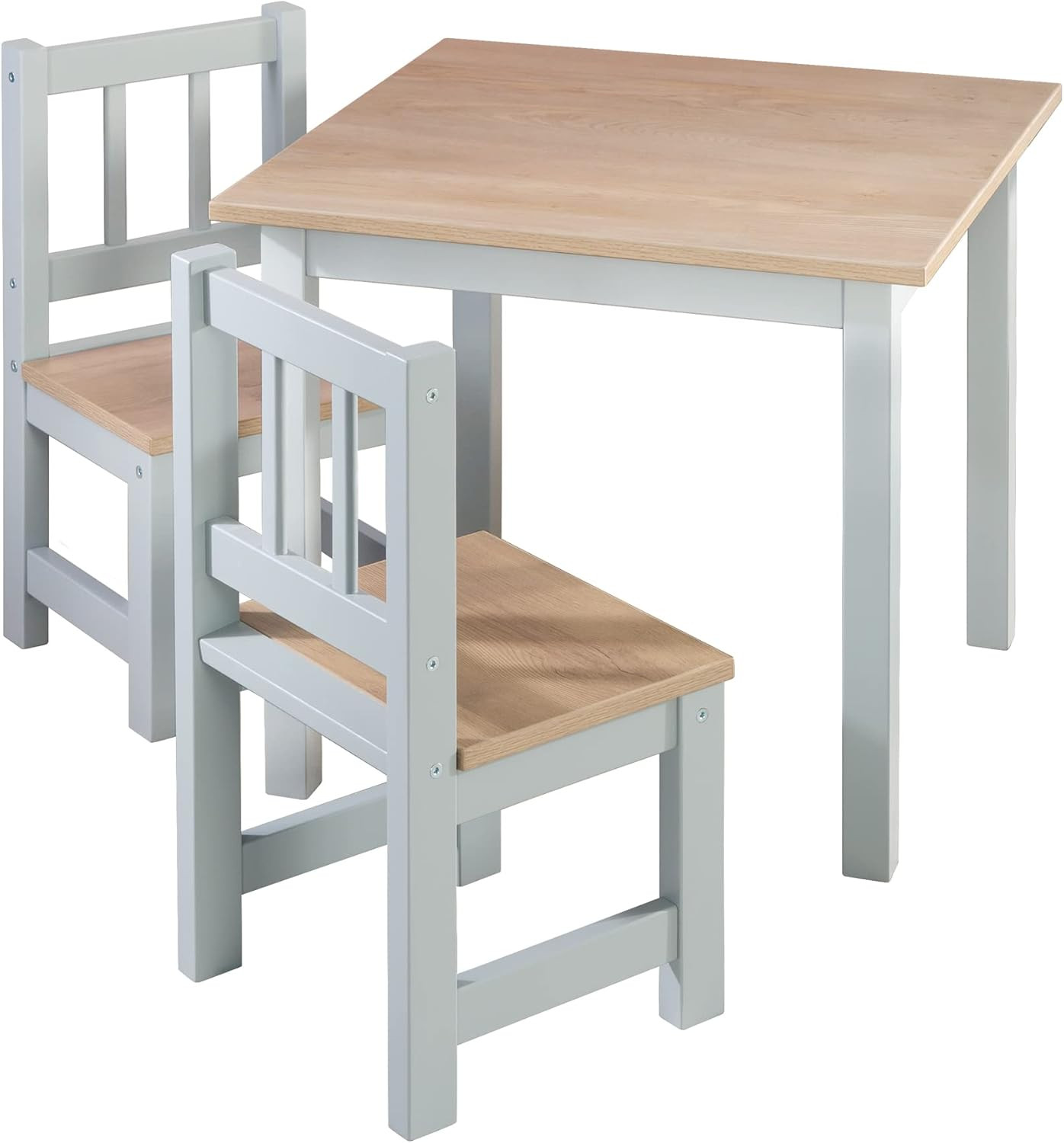 Ensemble table et 2 chaises Woody Grey