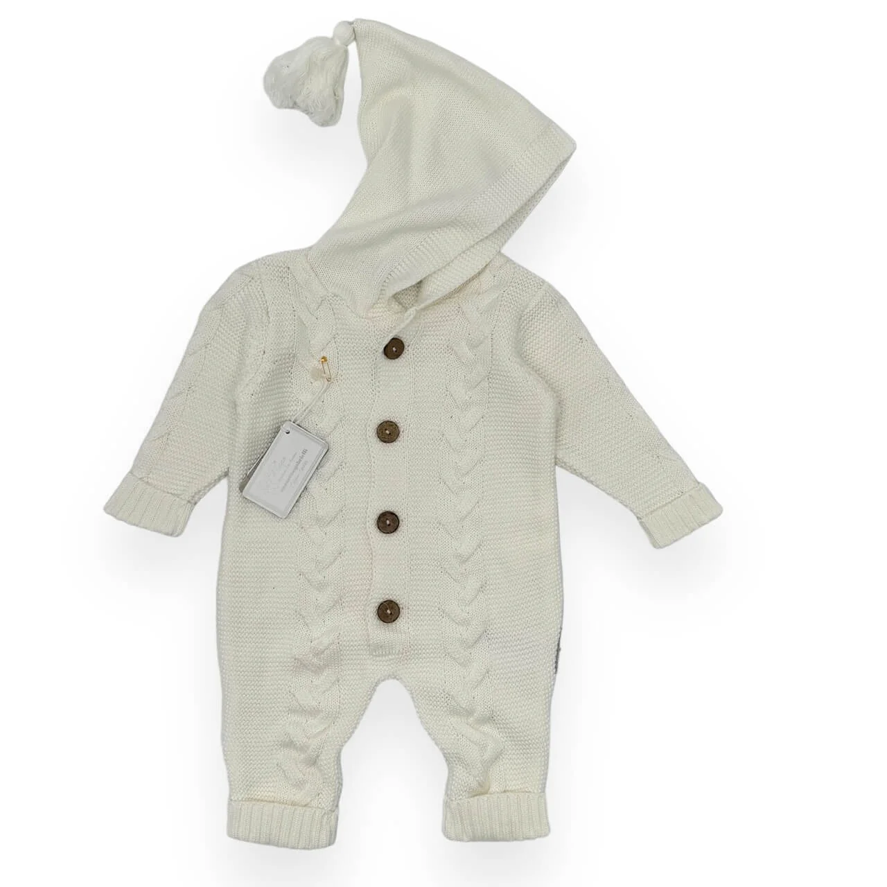 Nazzareno Gabrielli Barboteuse en laine crème Panna  3/6 Mesi