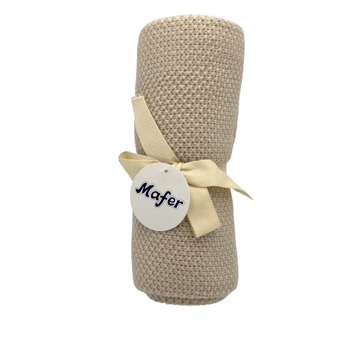 Couverture bébé en laine beige