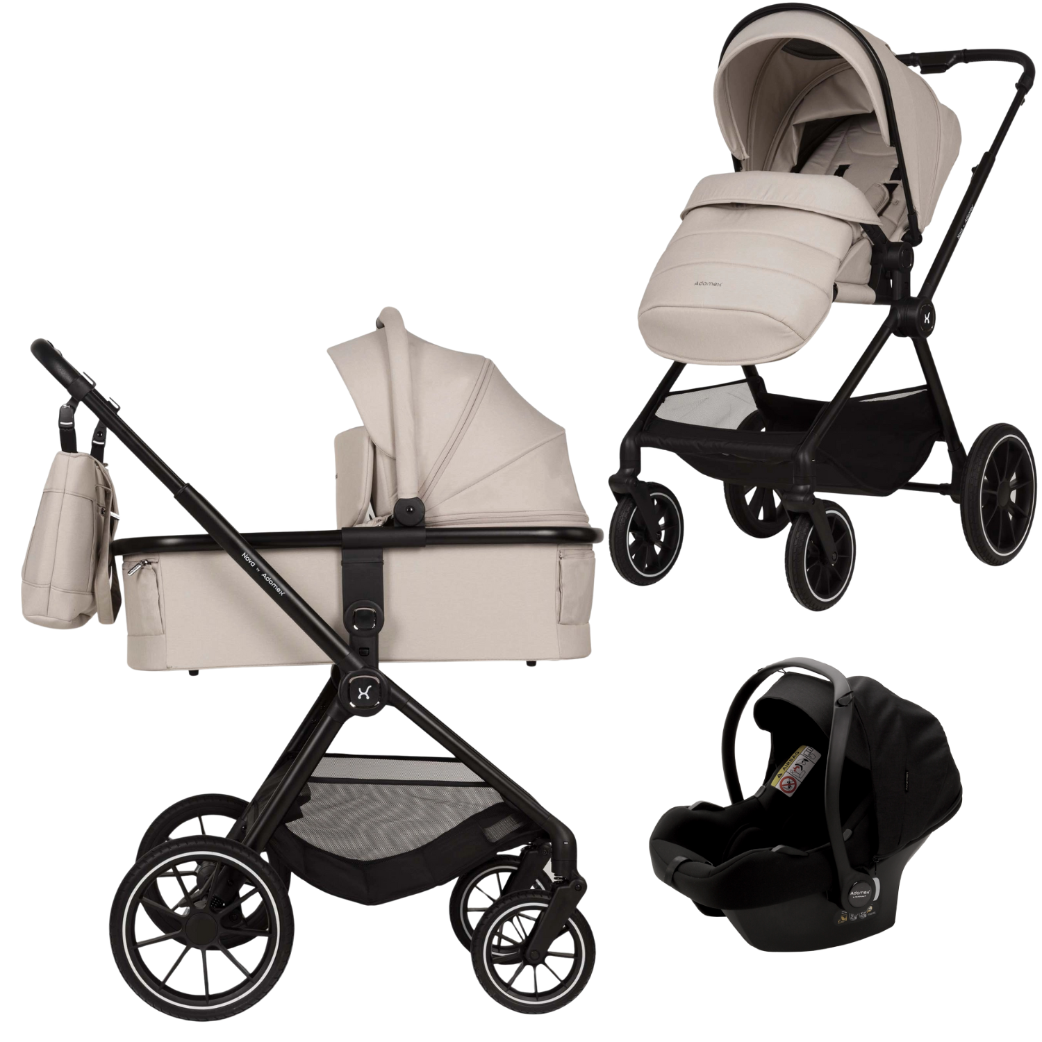 Poussettes Trios Adamex Nova-Beige