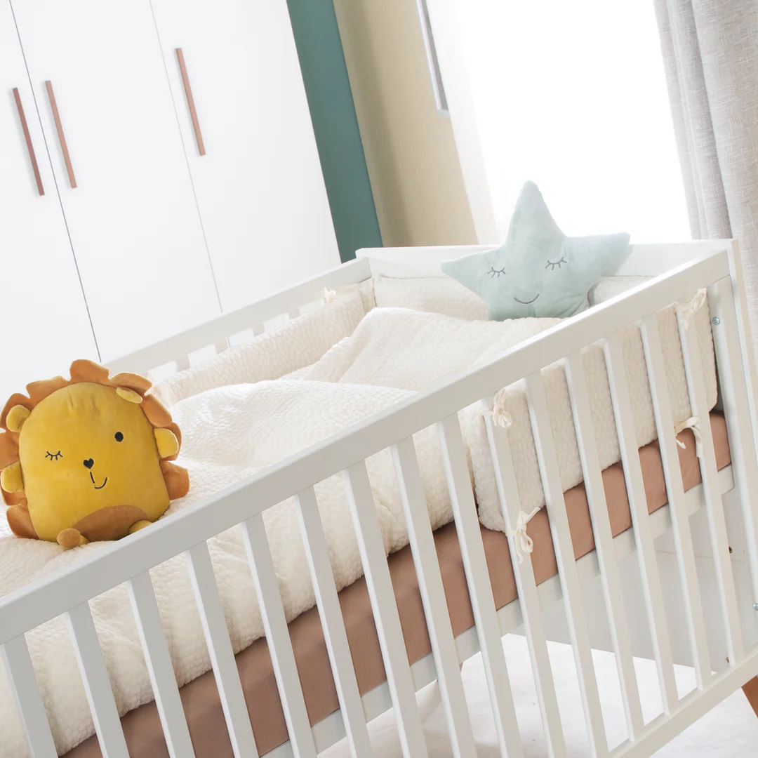 Parure de lit bébé en coton biologique blanc